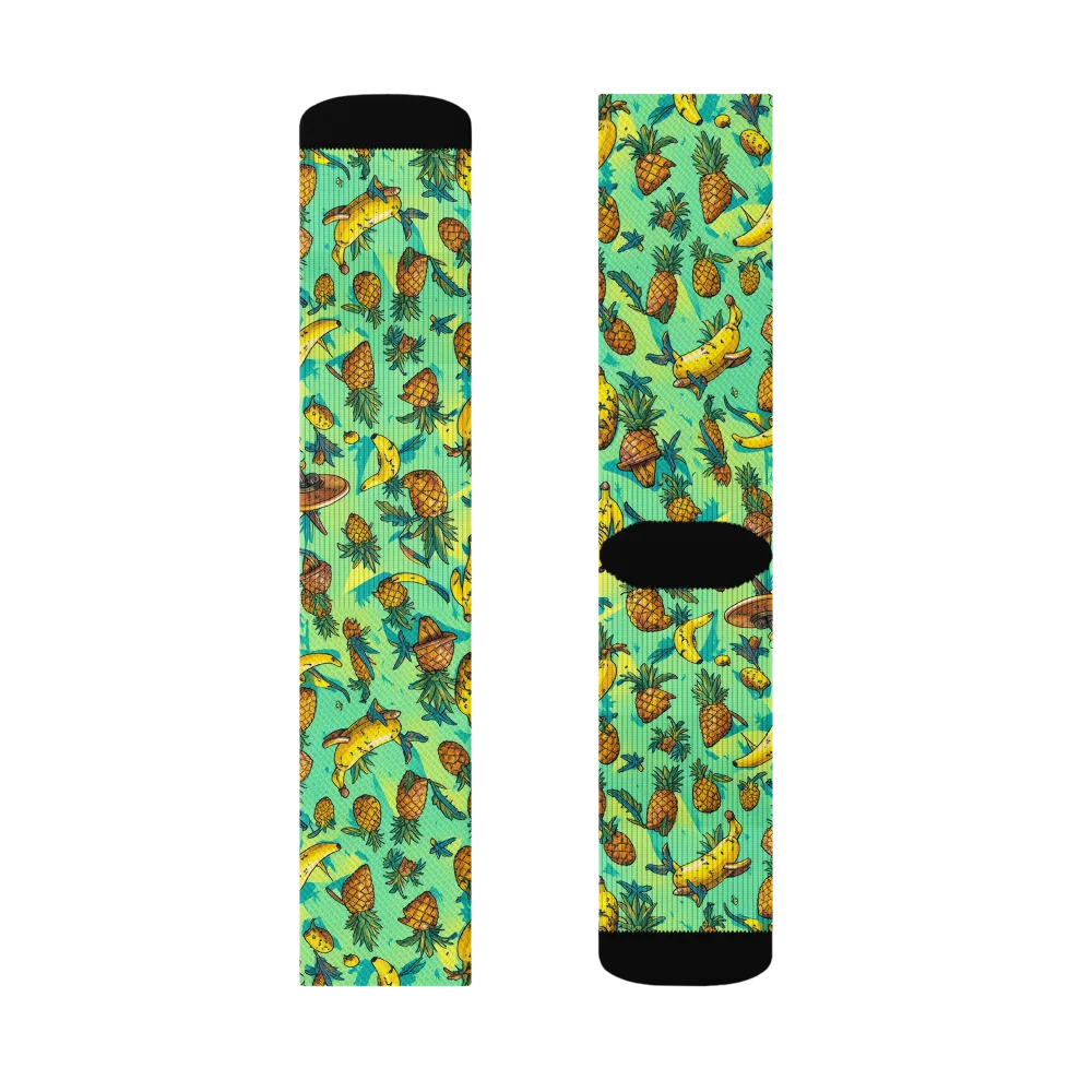 Pineapple Halfpipe on Socks — Right Sock