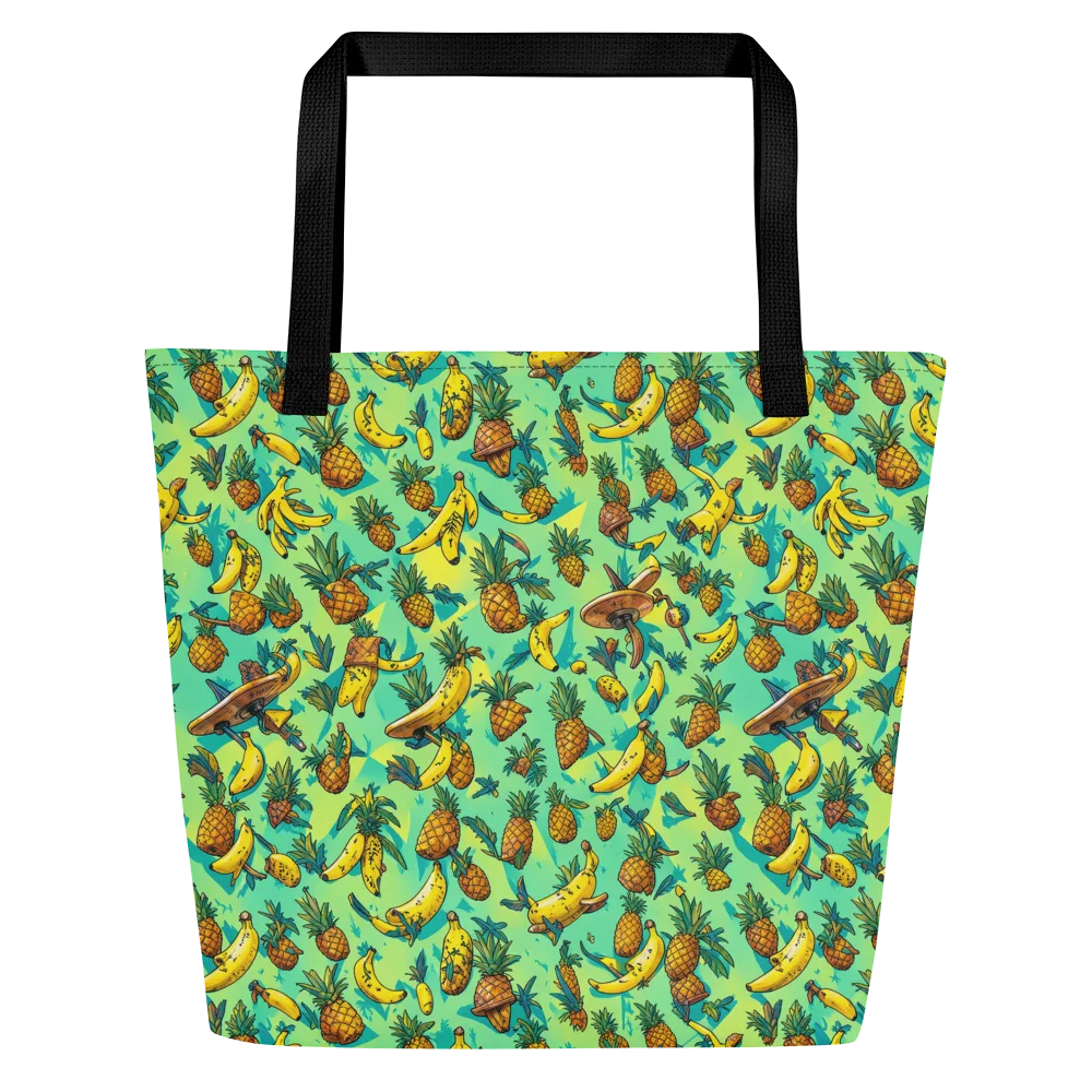 Pineapple Halfpipe on Large Tote Bag W/ Pocket — Front