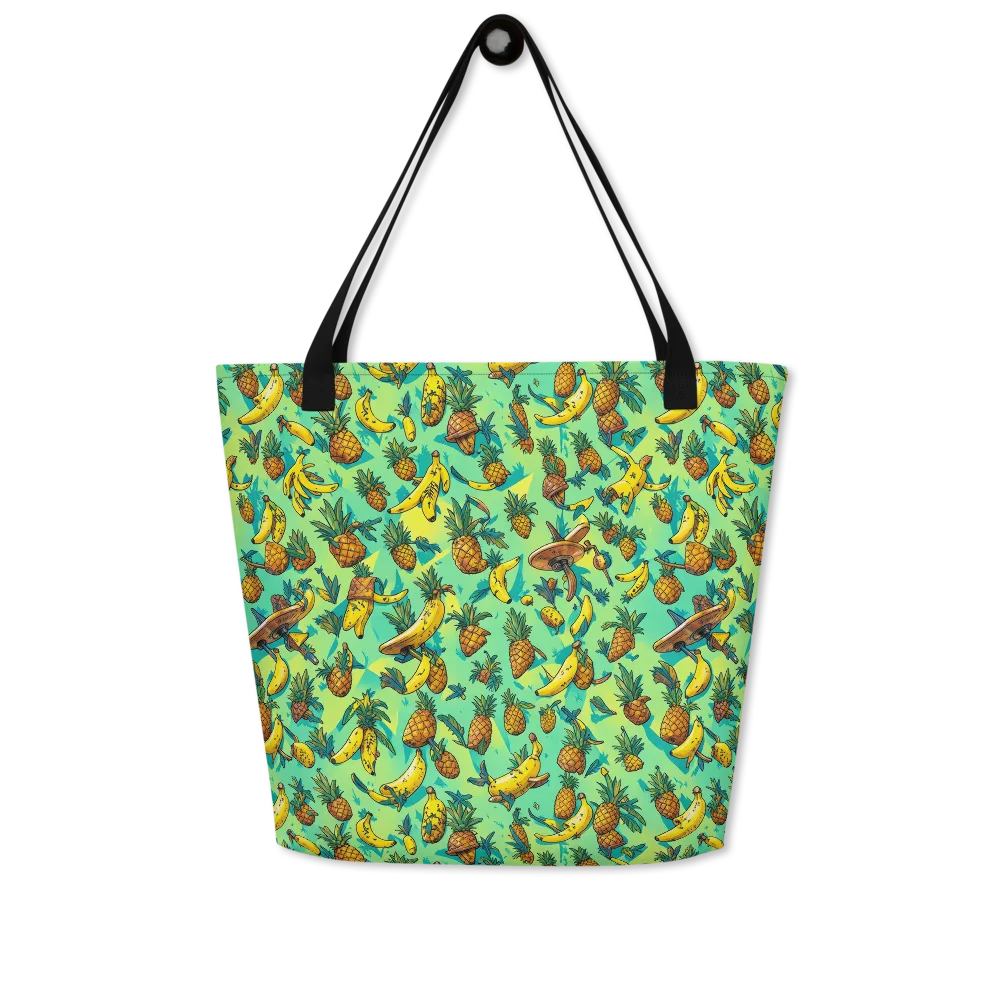 Pineapple Halfpipe on Large Tote Bag W/ Pocket — Front