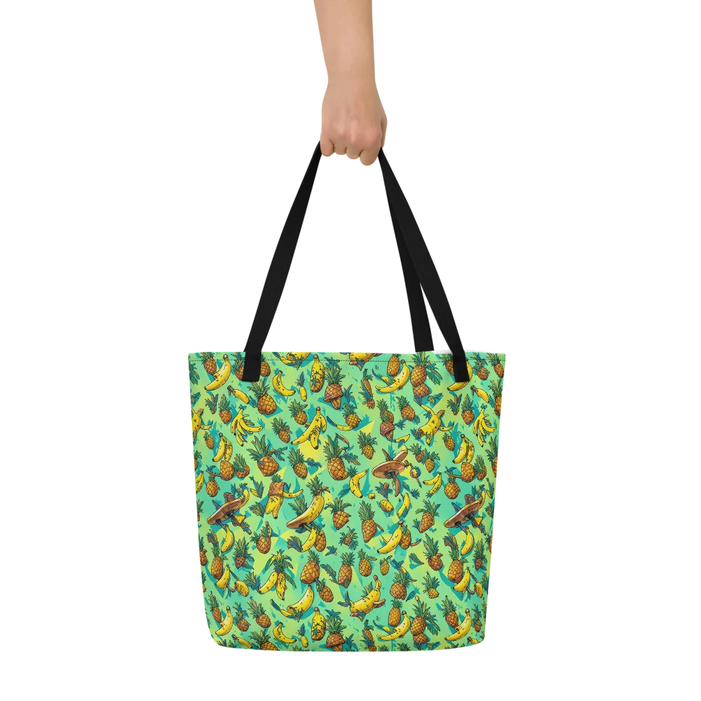 Pineapple Halfpipe on Large Tote Bag W/ Pocket — Front