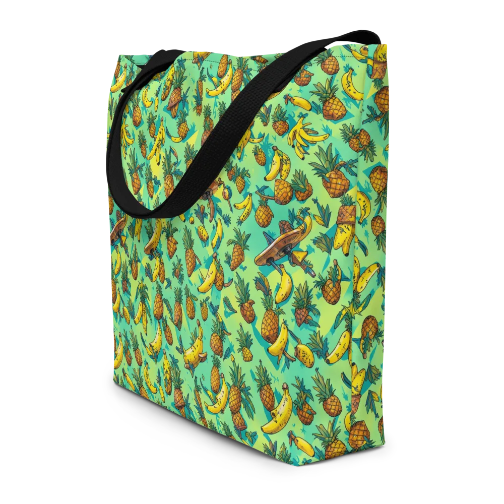 Pineapple Halfpipe on Large Tote Bag W/ Pocket — Front