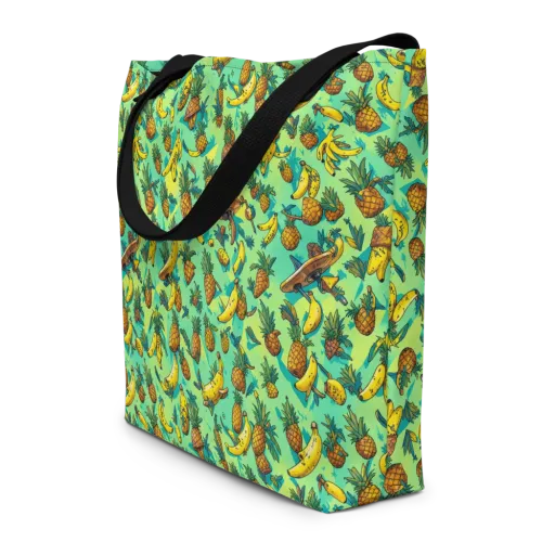 Pineapple Halfpipe on a Large Tote Bag W/ Pocket