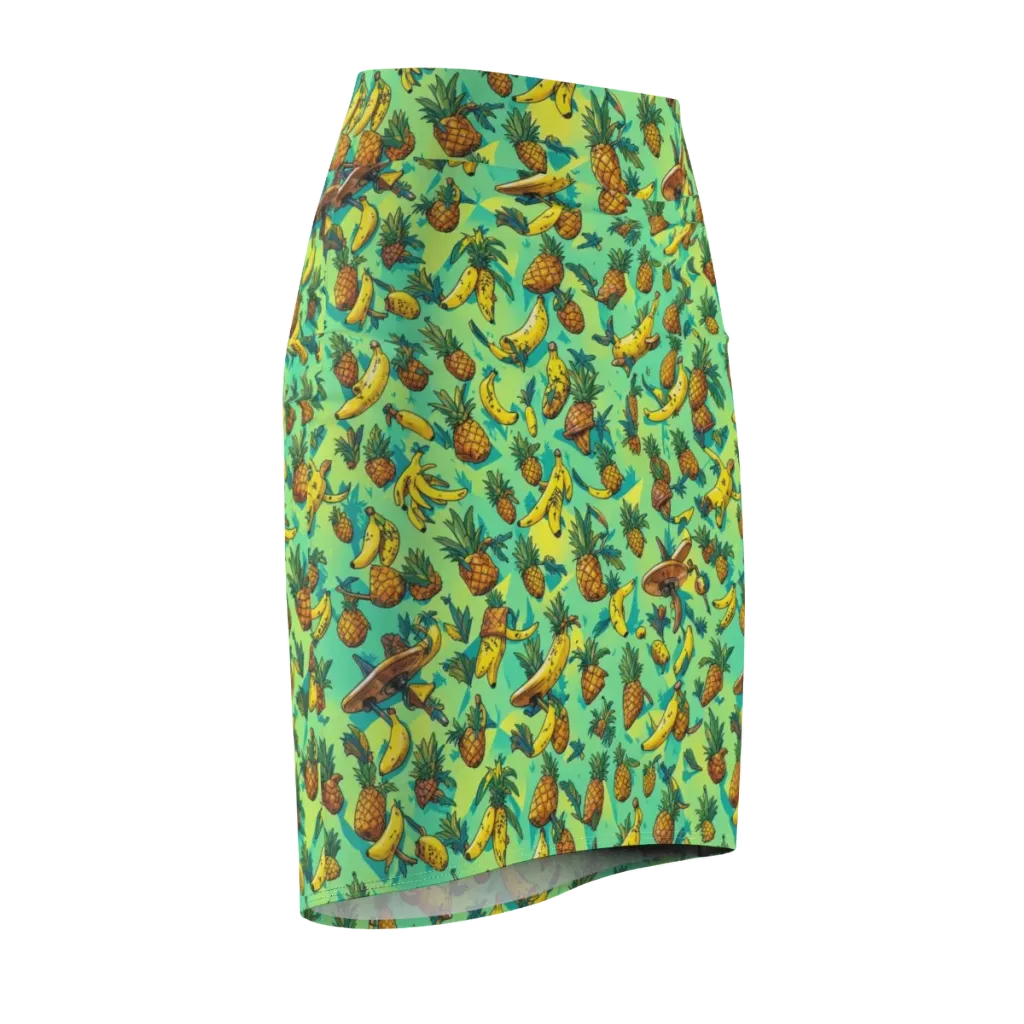Pineapple Halfpipe on Pencil Skirt — Front Side