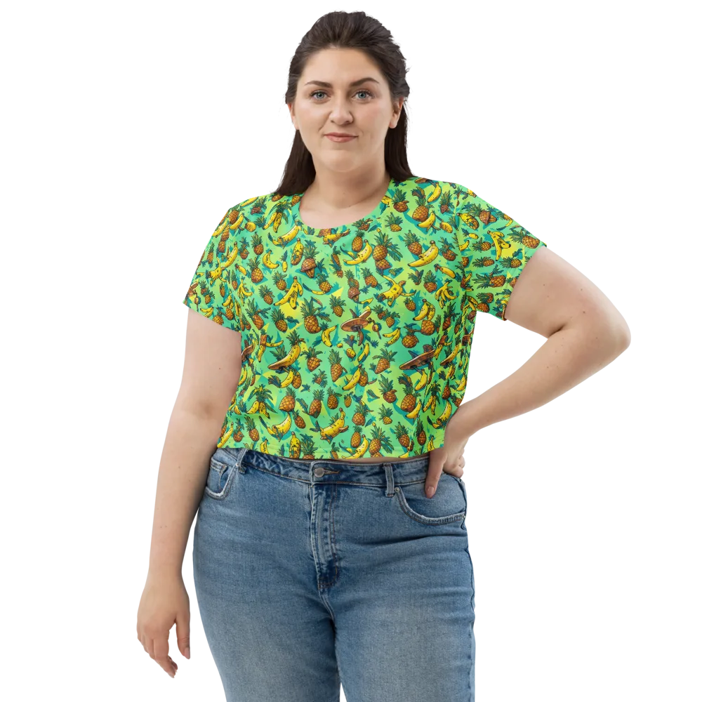 Pineapple Halfpipe on Crop Tee — Front