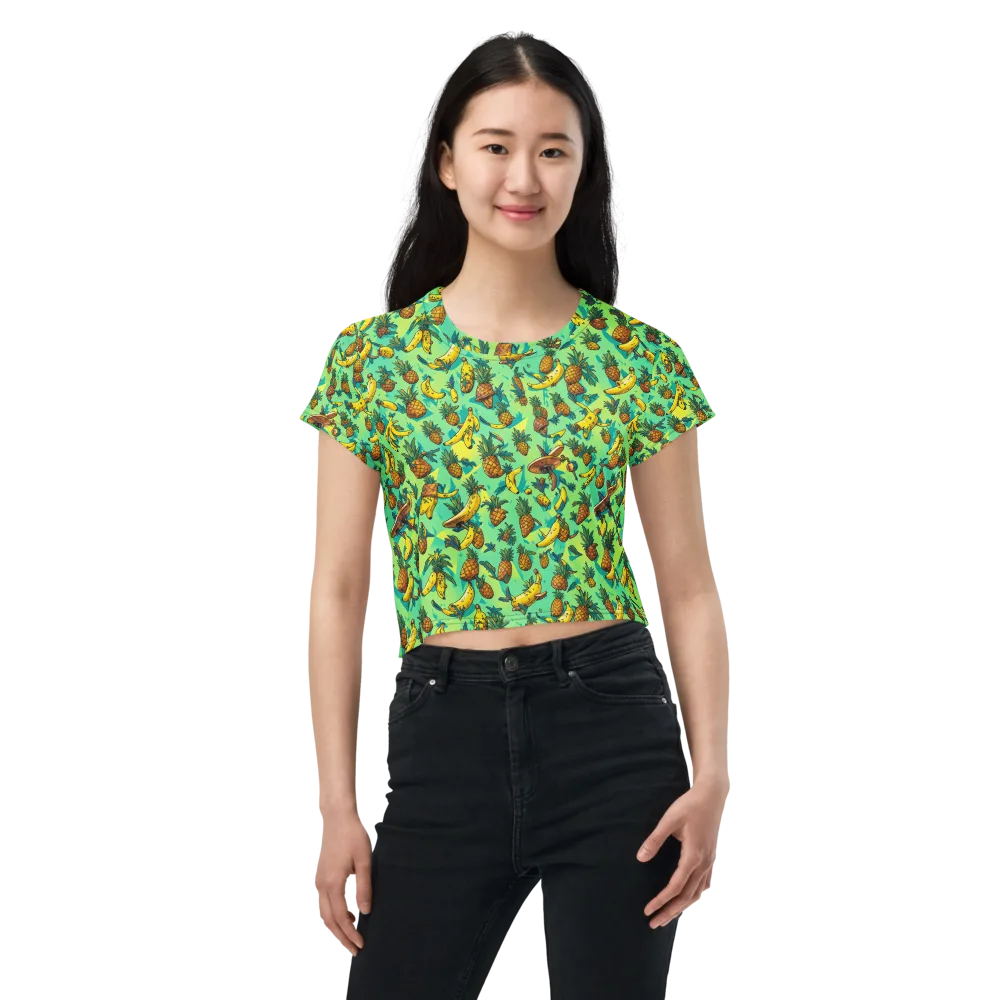 Pineapple Halfpipe on Crop Tee — Front