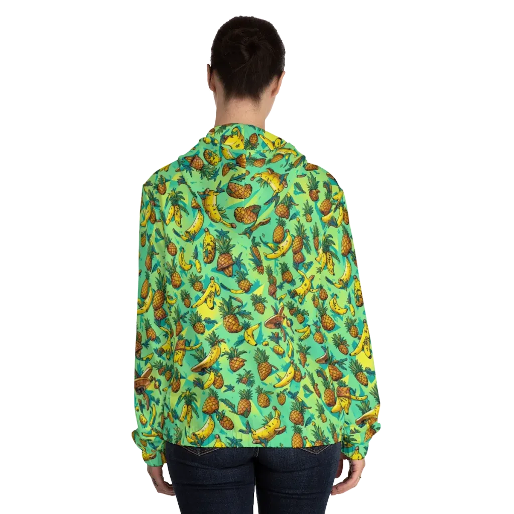 Pineapple Halfpipe on Women's Full-Zip Hoodie — Back On Person