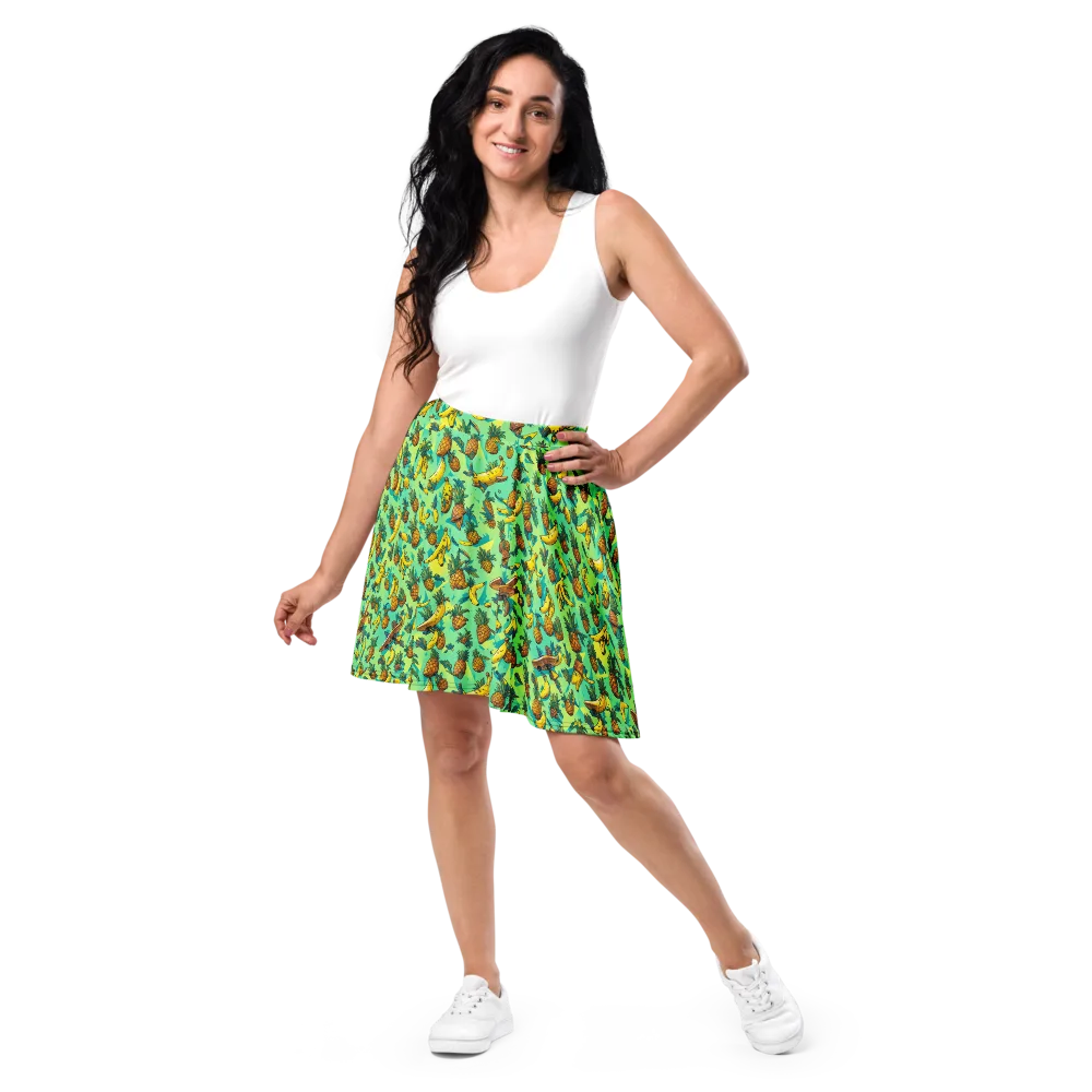 Pineapple Halfpipe on Skater Skirt — Front