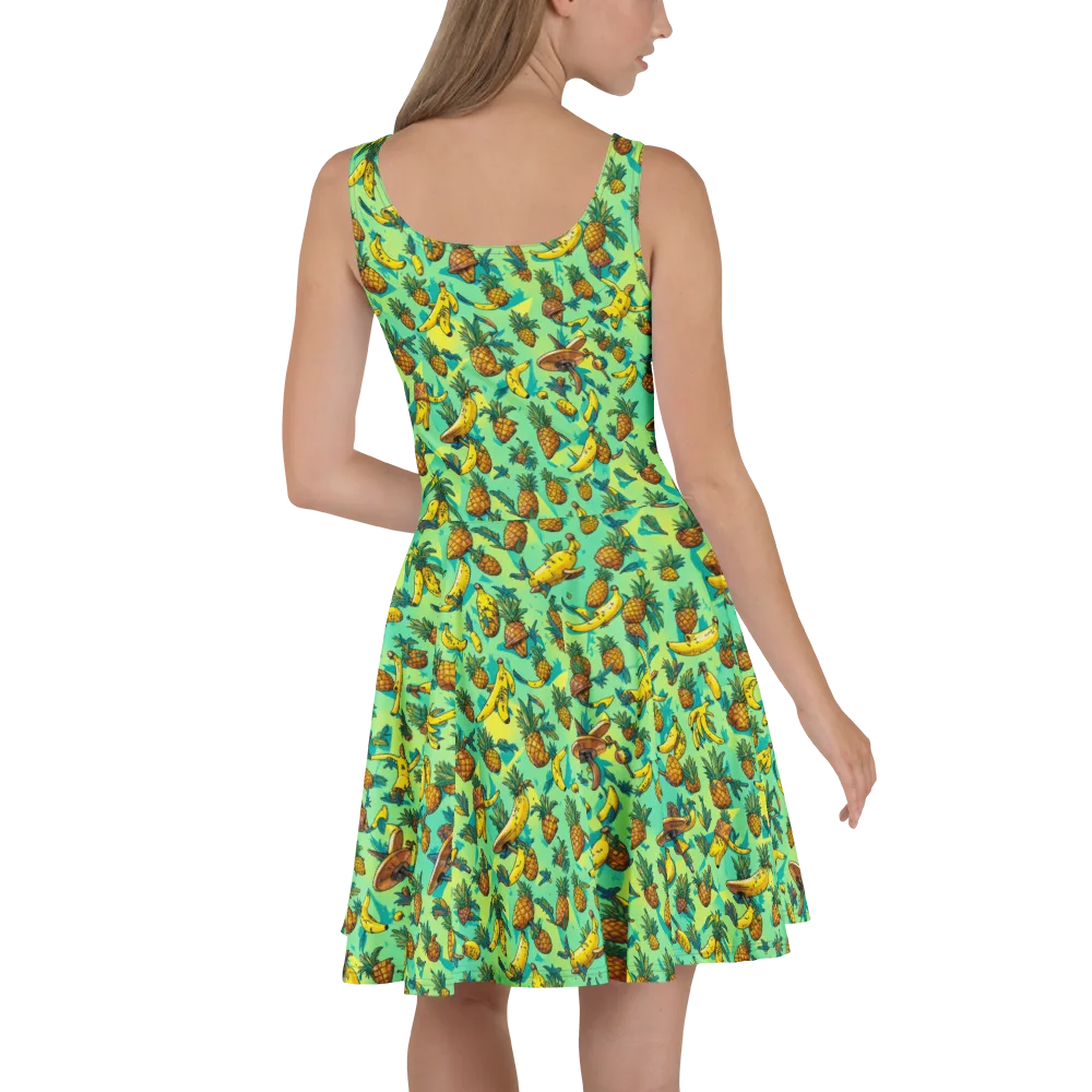 Pineapple Halfpipe on Skater Dress — Back