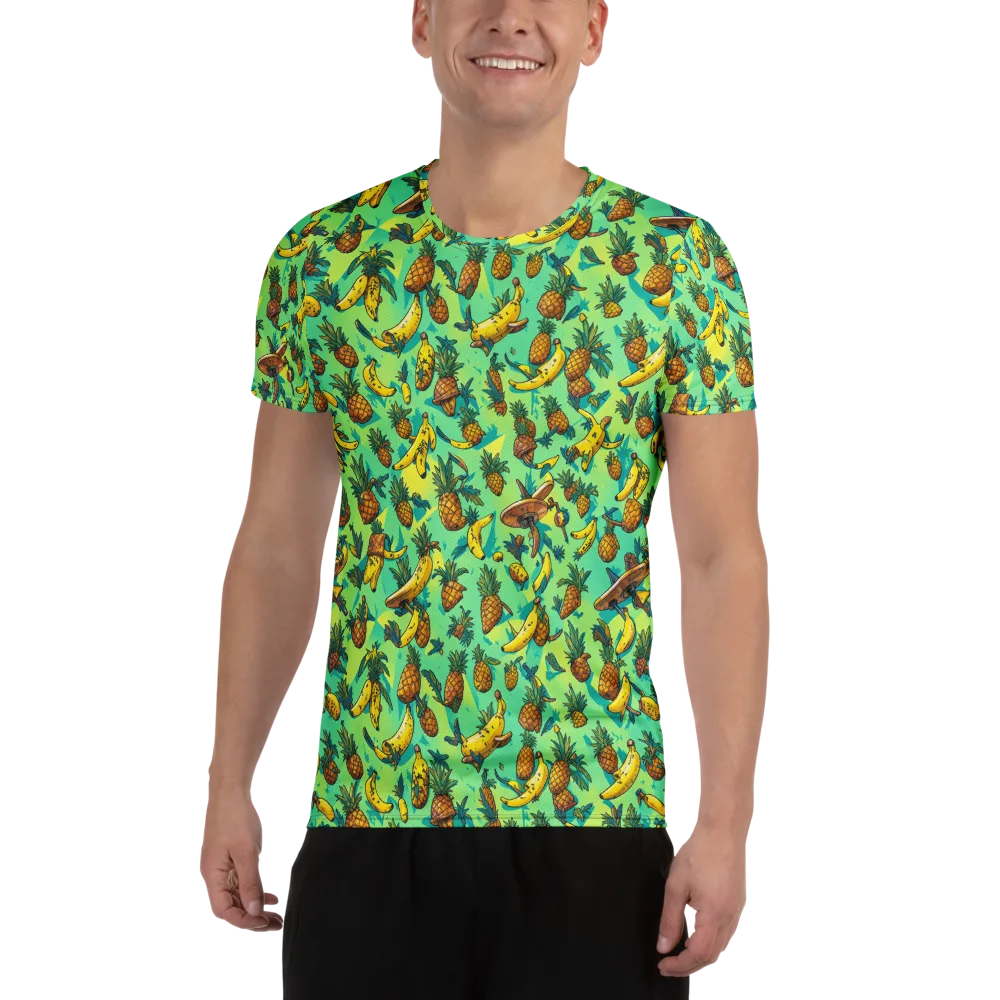 Pineapple Halfpipe on Men's Athletic T-Shirt — Front
