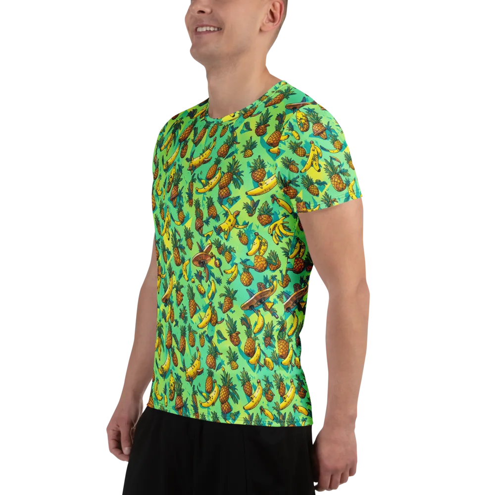Pineapple Halfpipe on Men's Athletic T-Shirt — Left