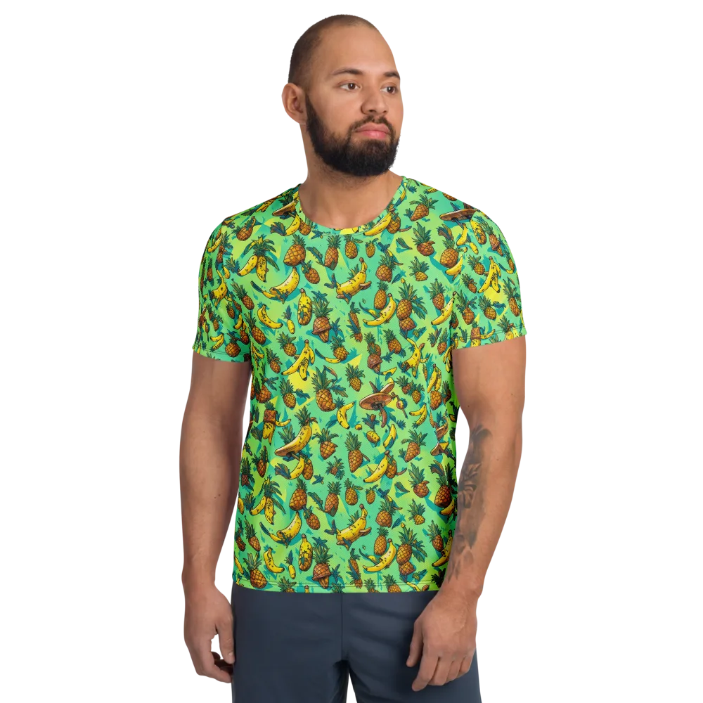 Pineapple Halfpipe on Men's Athletic T-Shirt — Front