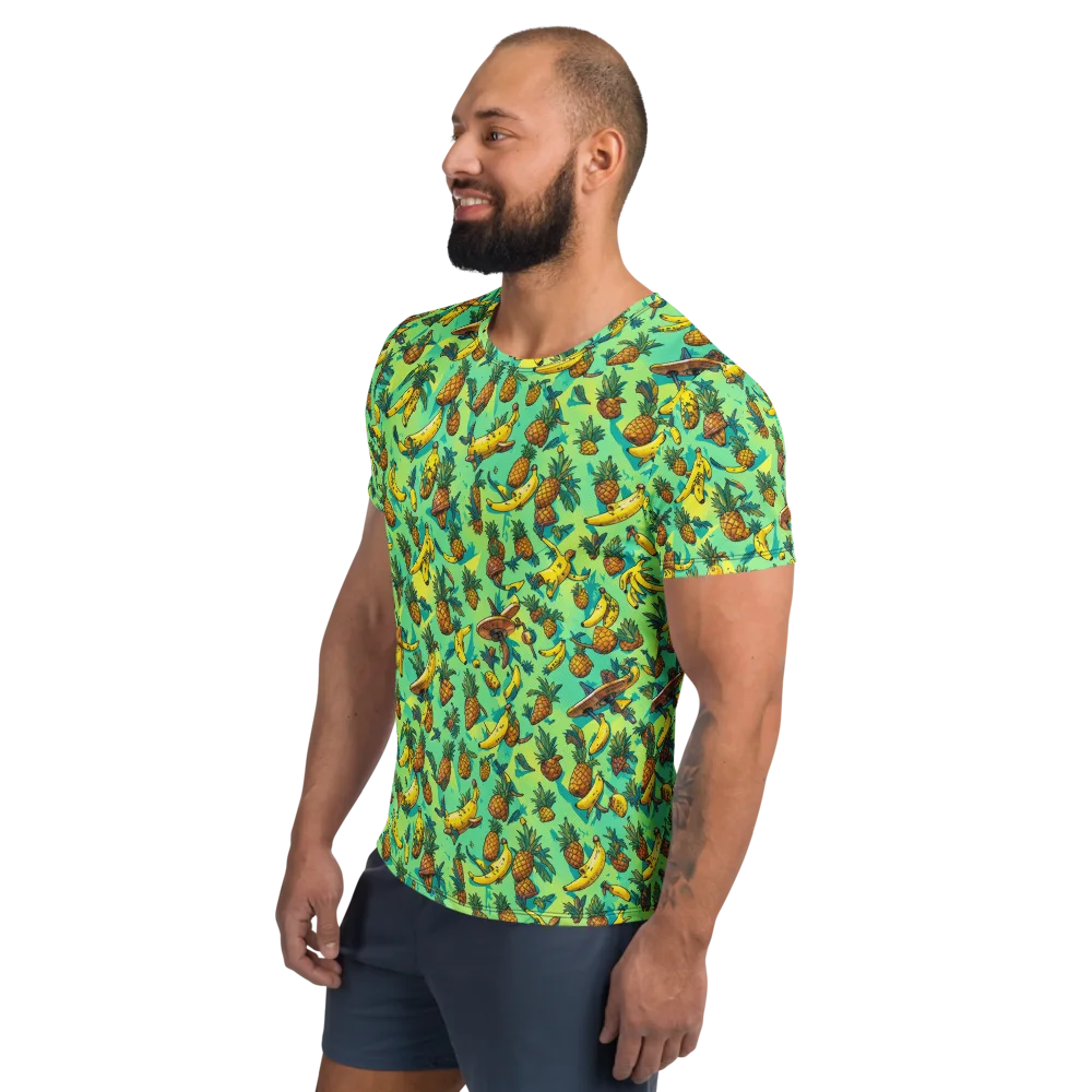 Pineapple Halfpipe on Men's Athletic T-Shirt — Left