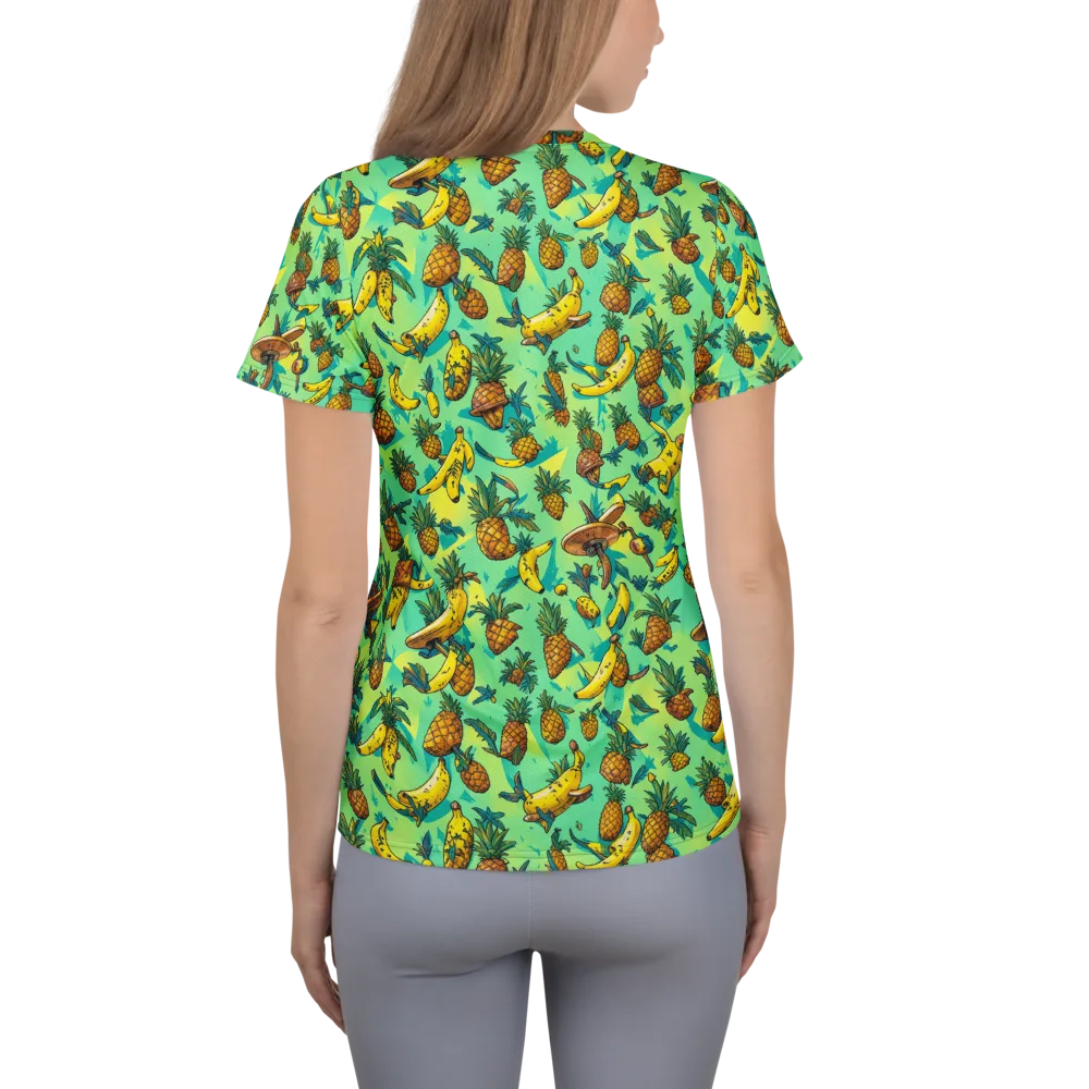 Pineapple Halfpipe on Women's Athletic T-Shirt — Back