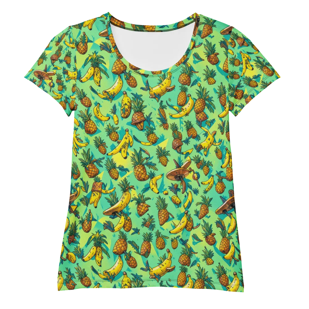 Pineapple Halfpipe on Women's Athletic T-Shirt — Front