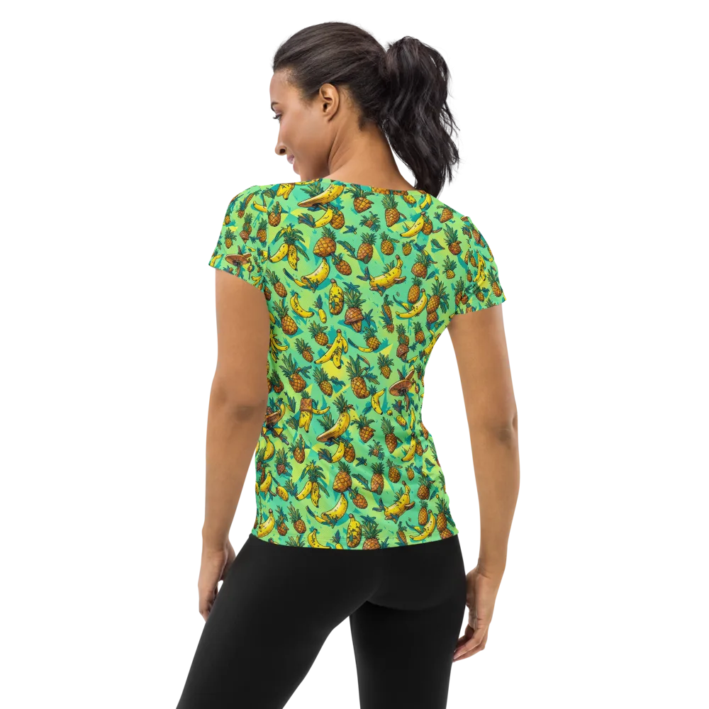 Pineapple Halfpipe on Women's Athletic T-Shirt — Back