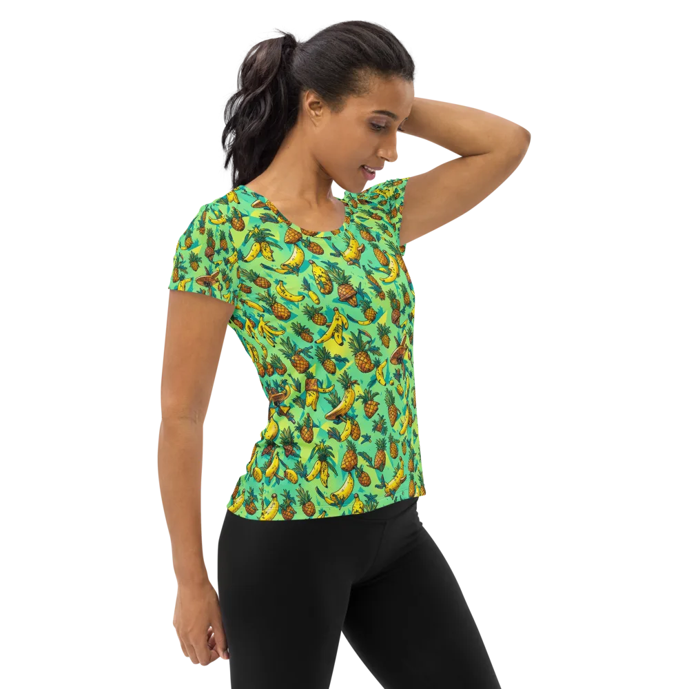 Pineapple Halfpipe on Women's Athletic T-Shirt — Right