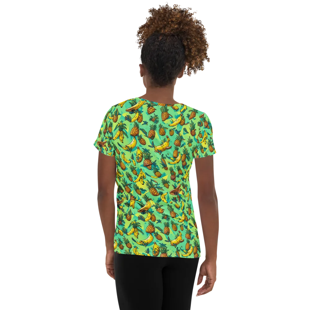 Pineapple Halfpipe on Women's Athletic T-Shirt — Back
