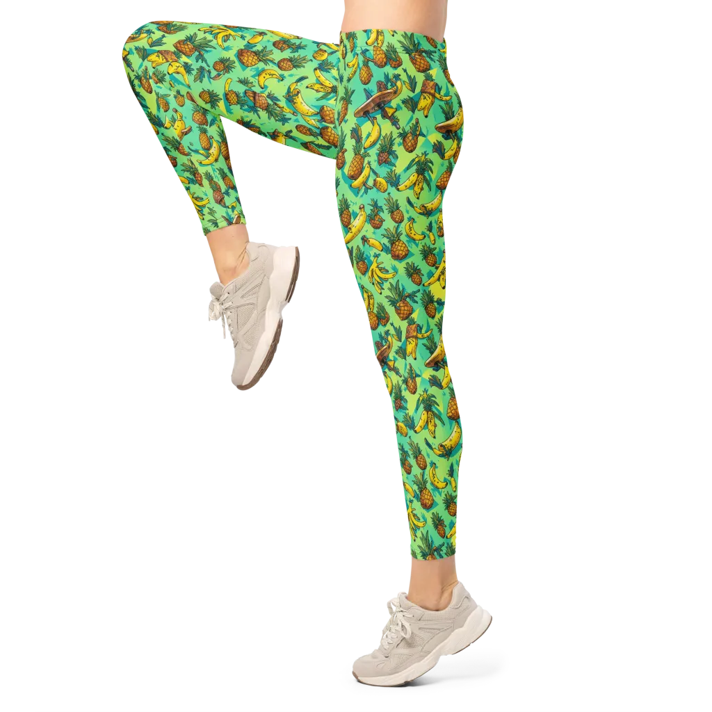 Pineapple Halfpipe on Leggings — Left
