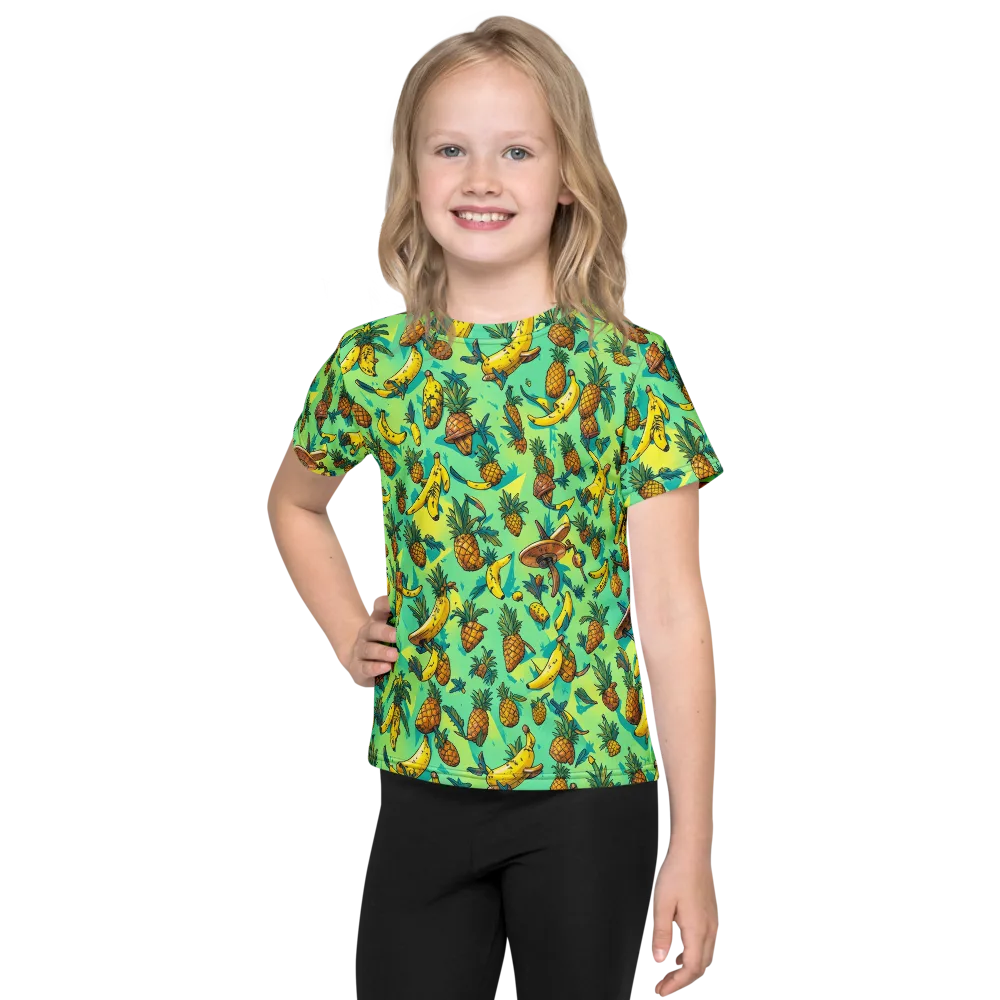 Pineapple Halfpipe on Kids Crew Neck T-Shirt — Front