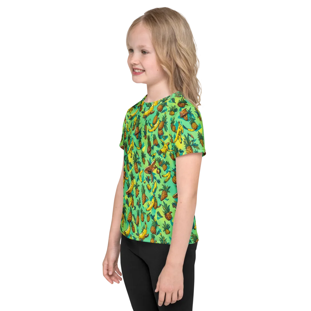 Pineapple Halfpipe on Kids Crew Neck T-Shirt — Left