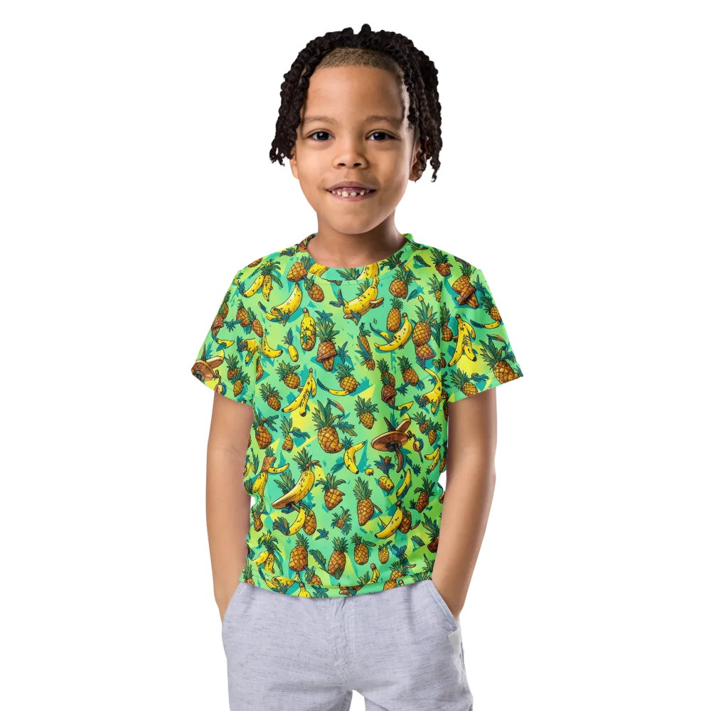 Pineapple Halfpipe on Kids Crew Neck T-Shirt — Front
