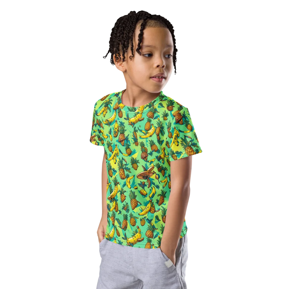 Pineapple Halfpipe on Kids Crew Neck T-Shirt — Left Front
