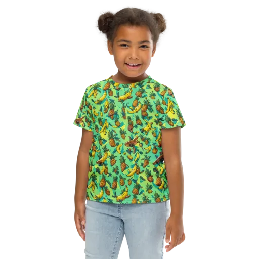 Pineapple Halfpipe on a Kids Crew Neck T-Shirt