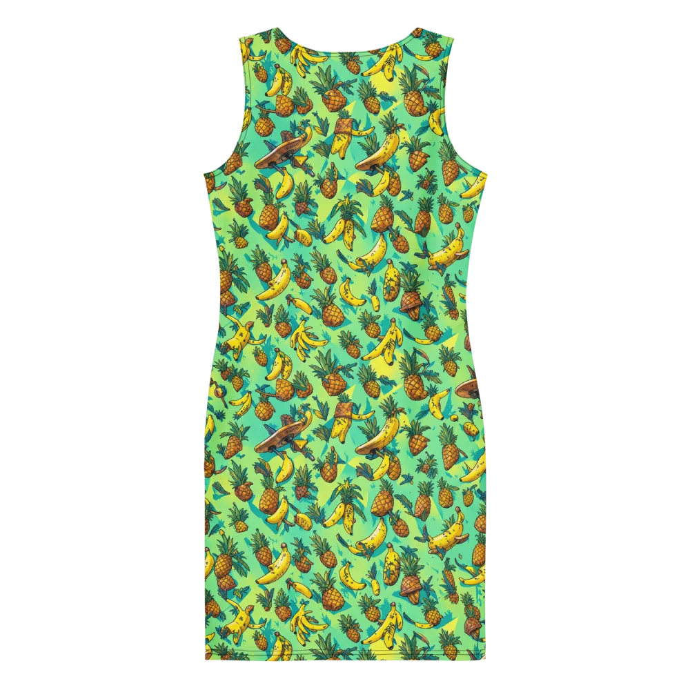 Pineapple Halfpipe on Bodycon Dress — Back