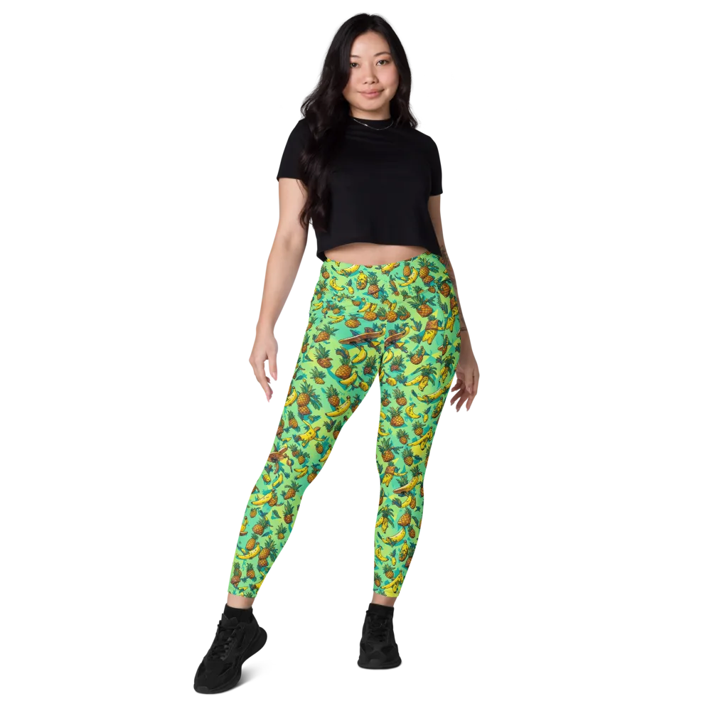 Pineapple Halfpipe on Leggings with Pockets — Front