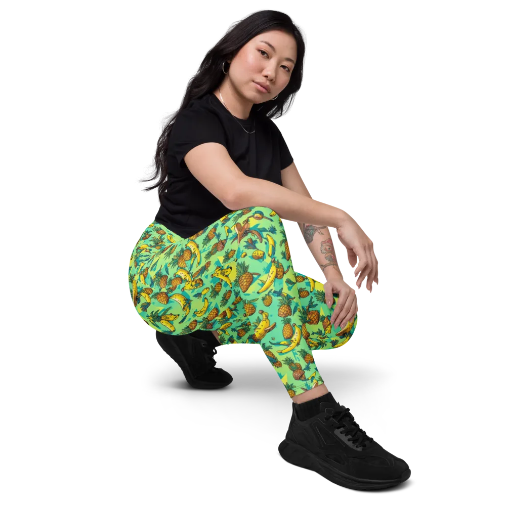 Pineapple Halfpipe on Leggings with Pockets — Right Front