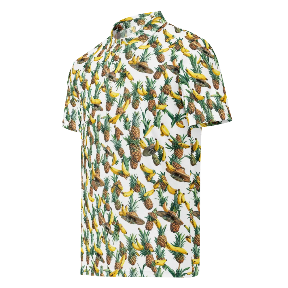 Tropical Air Mail on Men's Slim Fit Polo Shirt — Left Front