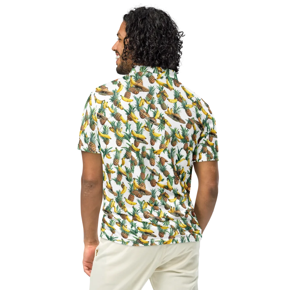 Tropical Air Mail on Men's Slim Fit Polo Shirt — Back