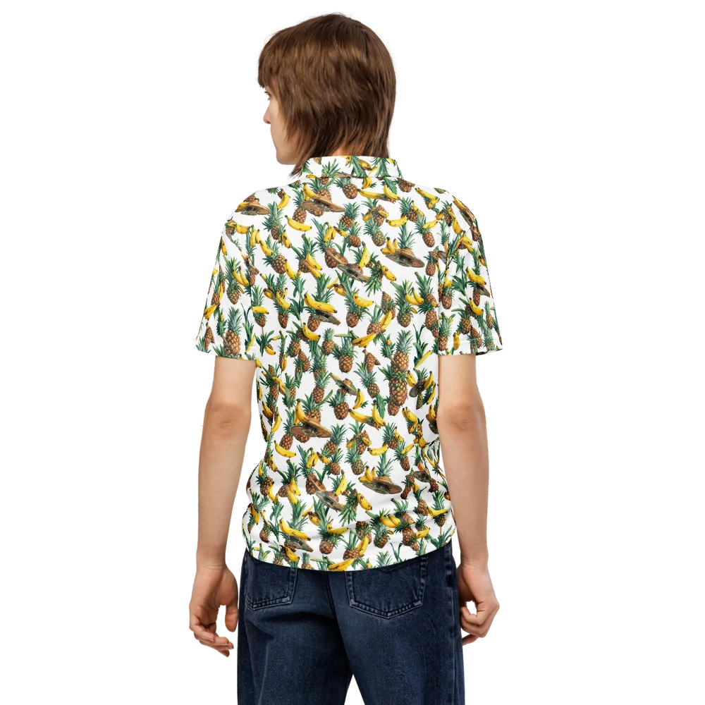 Tropical Air Mail on Men's Slim Fit Polo Shirt — Back