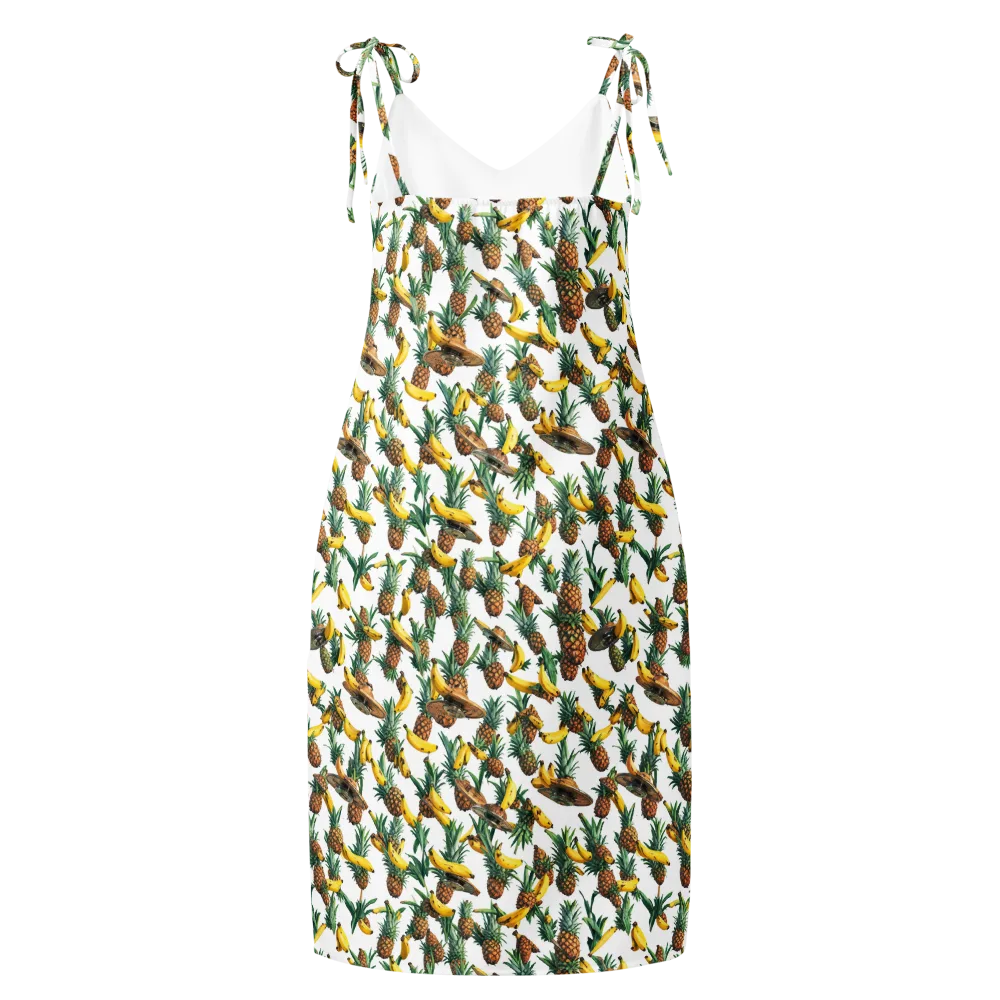Tropical Air Mail on Slip Dress — Back