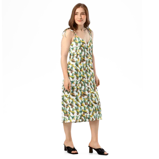 Tropical Air Mail on a Slip Dress