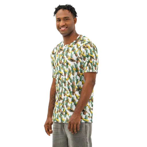 Tropical Air Mail on a Men's Cotton Crew Neck T-Shirt