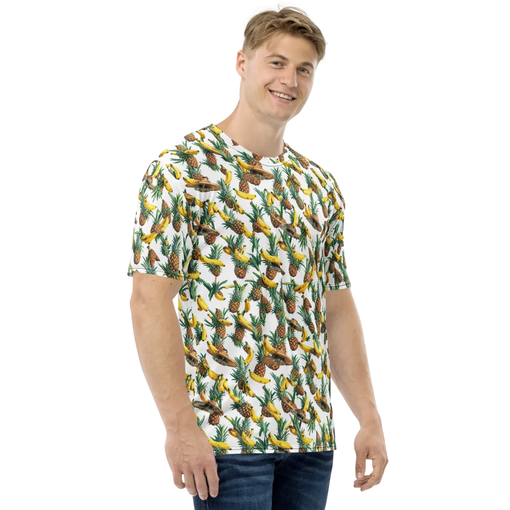 Tropical Air Mail on Men's Crew Neck T-Shirt — Right