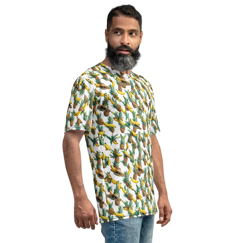 Tropical Air Mail on Men's Crew Neck T-Shirt — Right