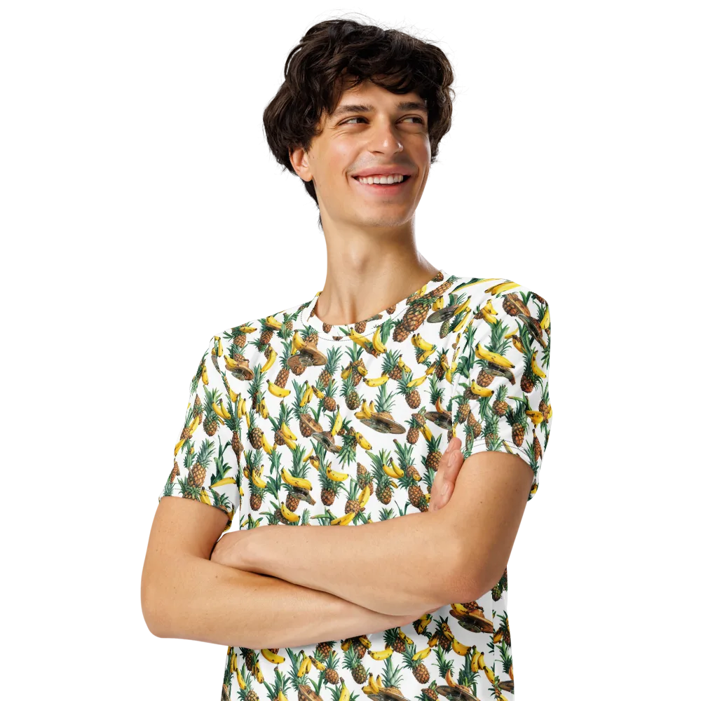 Tropical Air Mail on Men's Crew Neck T-Shirt — Left Front