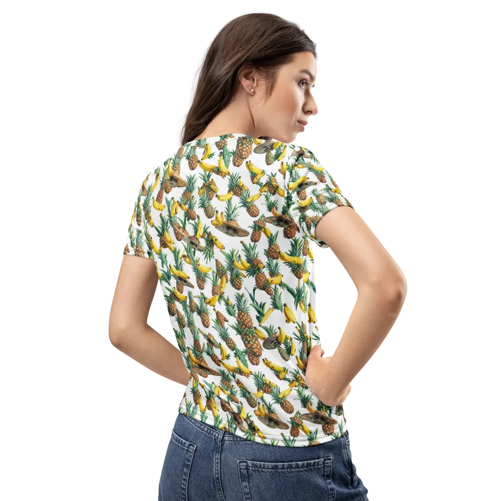 Tropical Air Mail on Women's Crew Neck T-Shirt — Back