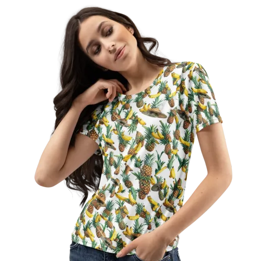 Tropical Air Mail on a Women's Crew Neck T-Shirt