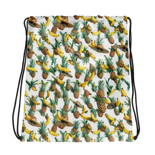 Tropical Air Mail on a Drawstring Bag