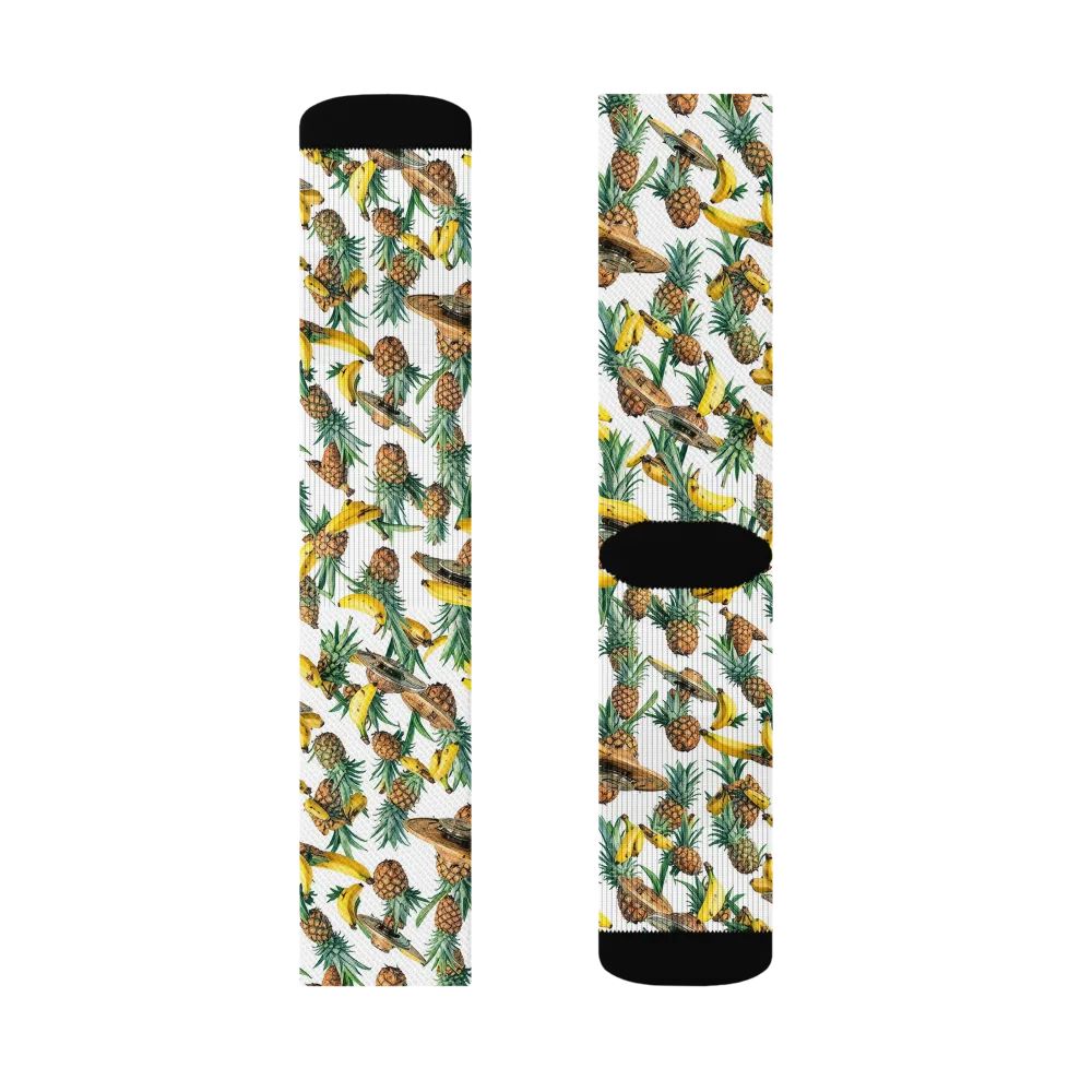 Tropical Air Mail on Socks — Left Sock