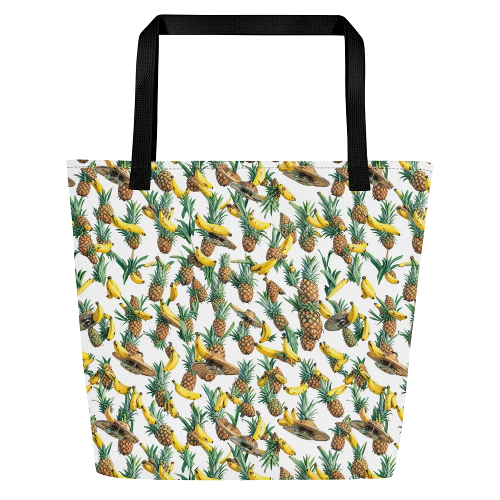 Tropical Air Mail on Large Tote Bag W/ Pocket — Front