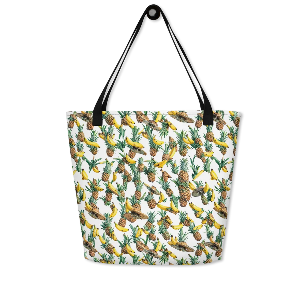 Tropical Air Mail on Large Tote Bag W/ Pocket — Front