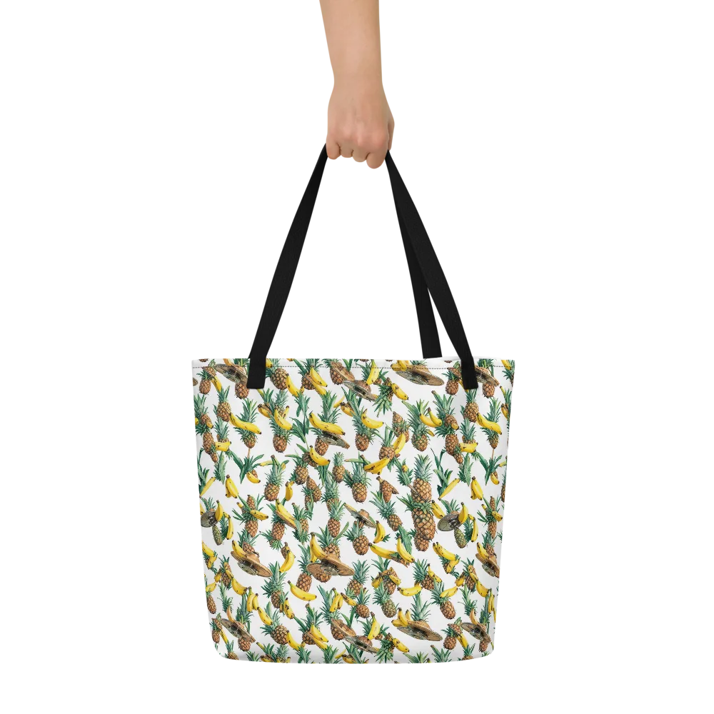 Tropical Air Mail on Large Tote Bag W/ Pocket — Front