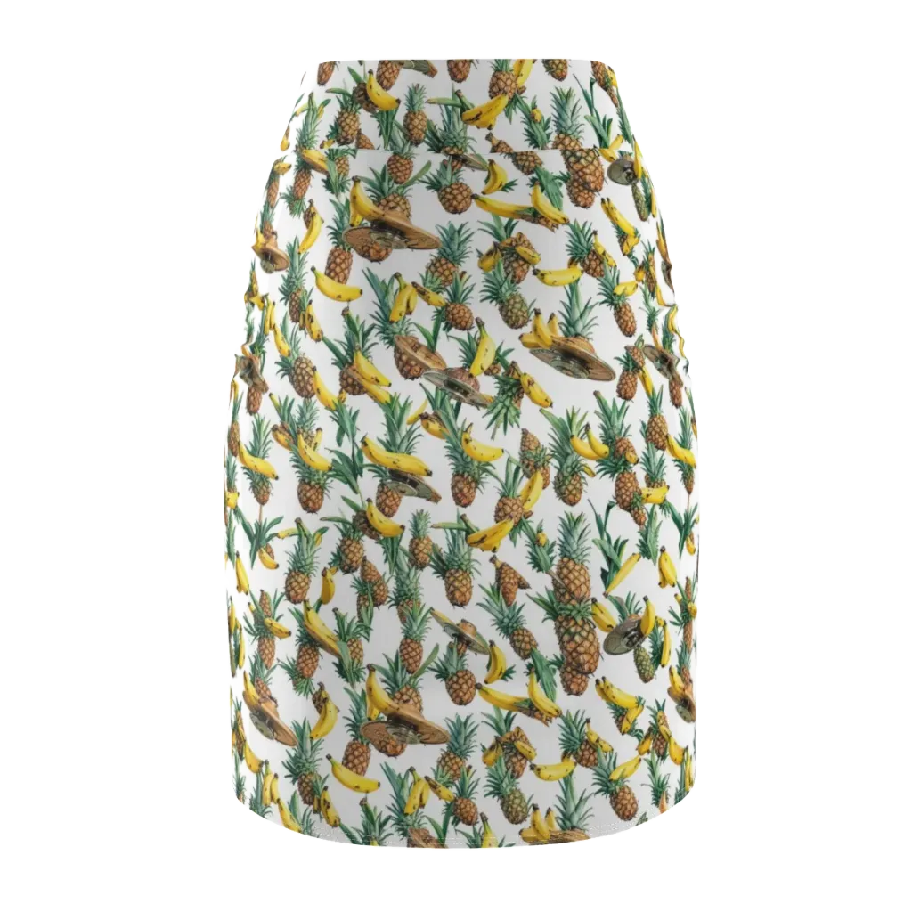 Tropical Air Mail on Pencil Skirt — Back