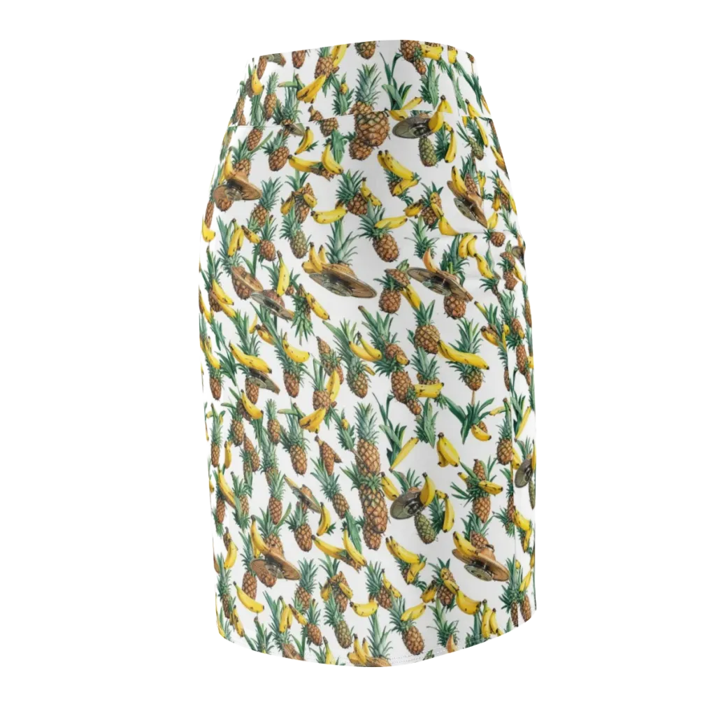 Tropical Air Mail on Pencil Skirt — Back Side