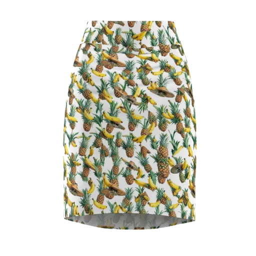 Tropical Air Mail on a Pencil Skirt