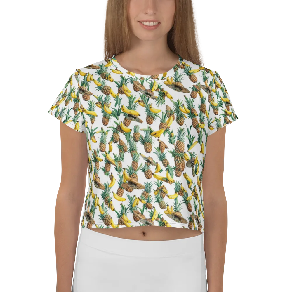 Tropical Air Mail on Crop Tee — Front